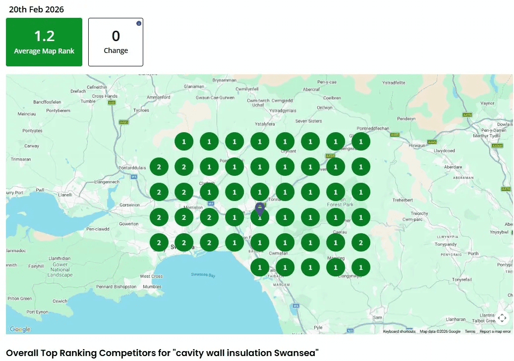Cavity wall insulation Swansea - current ranking