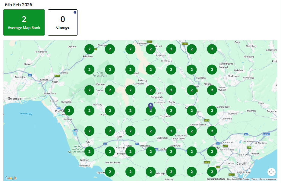 Green Flame Plumbing & Heating Google Maps ranking results
