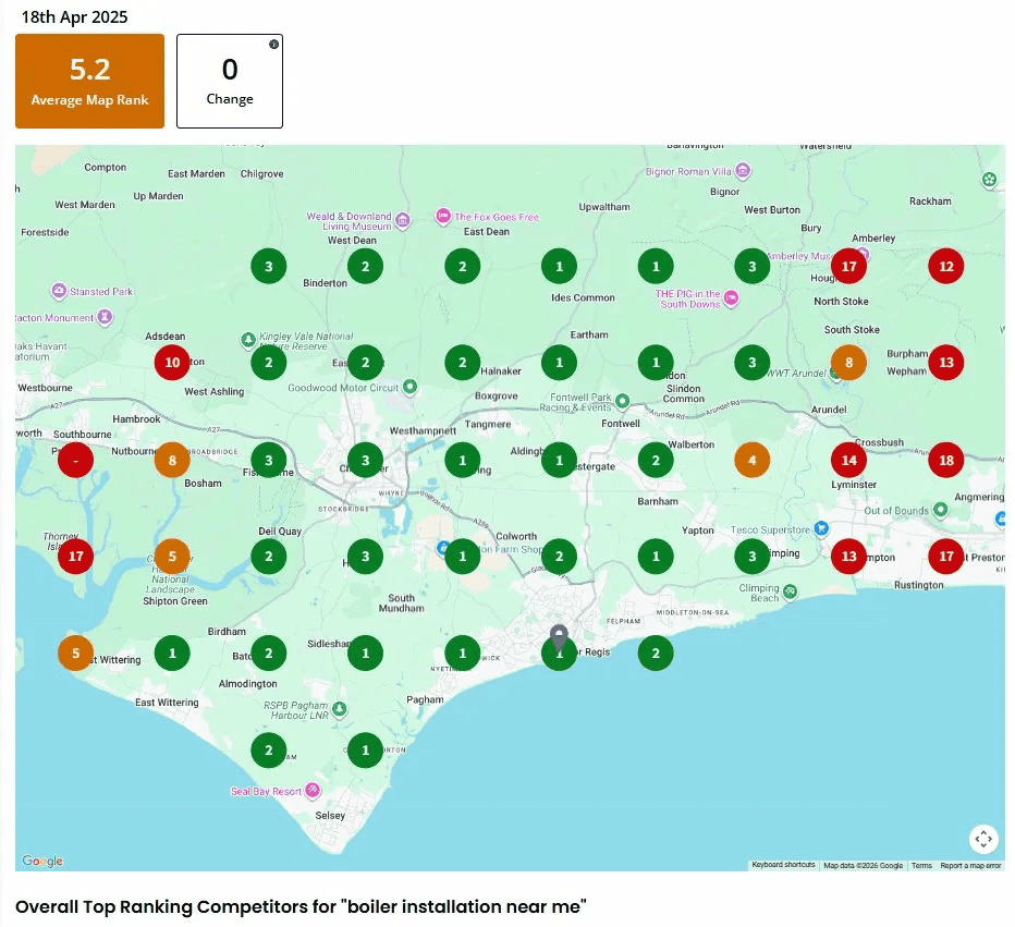 Boiler installation near me - previous ranking