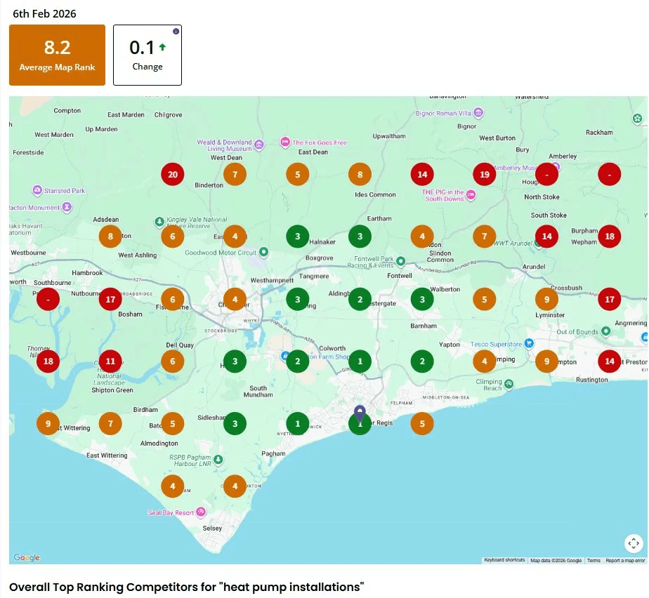 Heat pump installations - current ranking