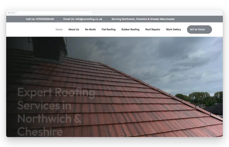 CS Roofing website built by BUILT