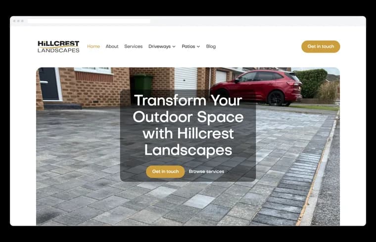 Hillcrest Landscapes website built by BUILT