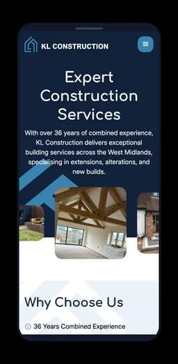 KL Construction on mobile