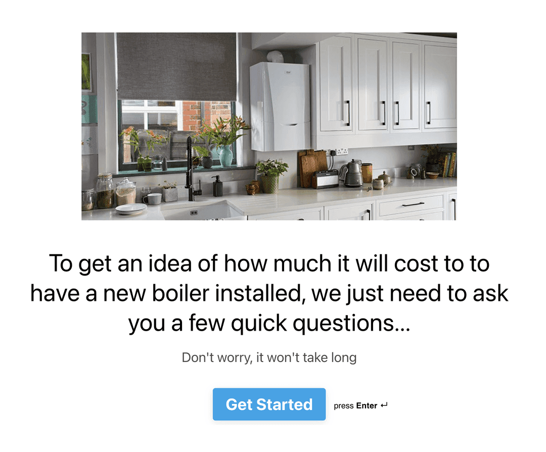 Easy Estimates intro screen with Get Started button