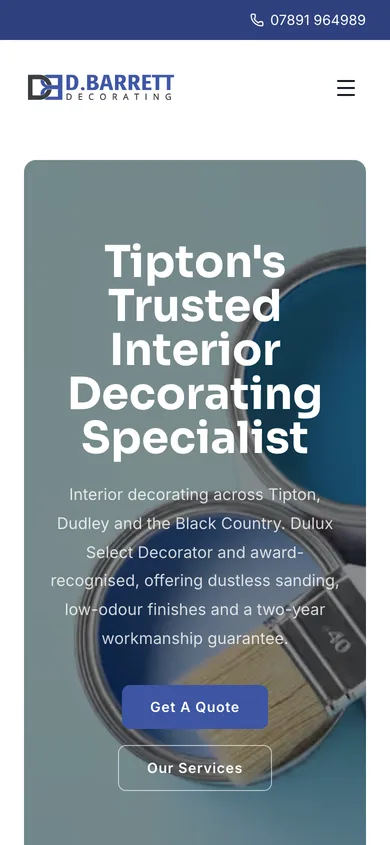 D Barrett Decorating mobile view