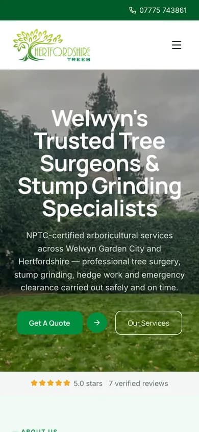 Hertfordshire Trees mobile view